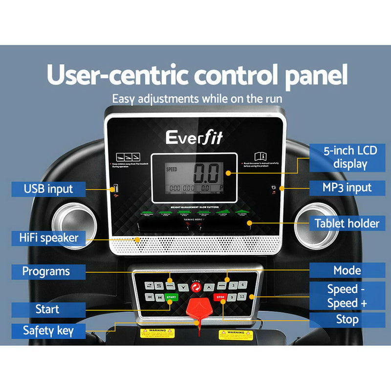 Danoz Fitness - Everfit Treadmill Electric Home Gym Fitness Exercise Machine Hydraulic 420mm