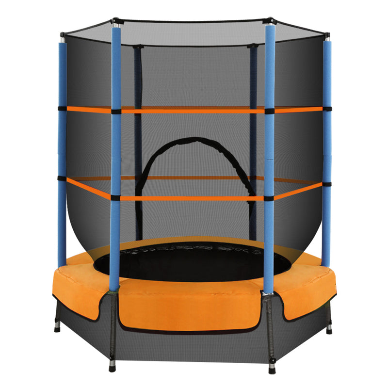 Danoz Sports - Everfit 4.5FT Trampoline for Kids w/ Enclosure Safety Net Rebounder Gift Orange - Incl. Delivery