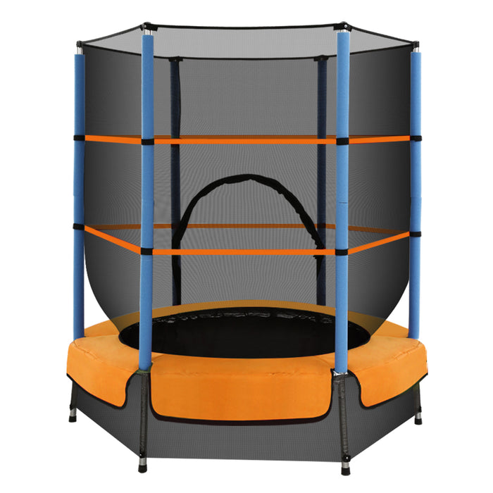 Danoz Direct - Everfit 4.5FT Trampoline for Kids w/ Enclosure Safety Net Rebounder Gift Orange