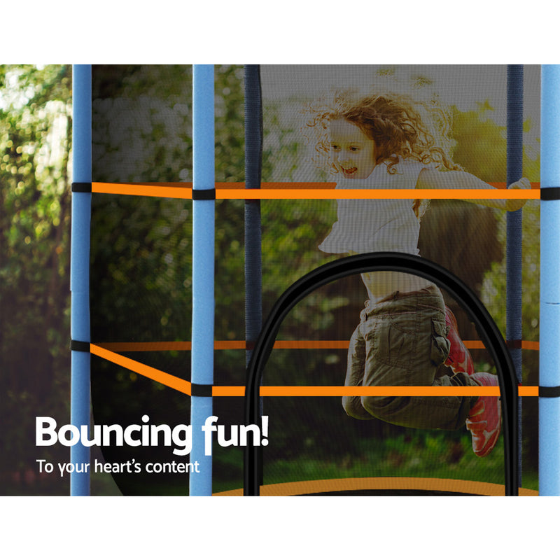 Danoz Sports - Everfit 4.5FT Trampoline for Kids w/ Enclosure Safety Net Rebounder Gift Orange - Incl. Delivery