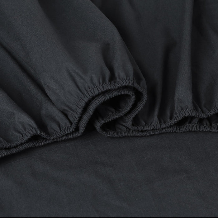Danoz Direct -  Elan Linen 100% Egyptian Cotton Vintage Washed 500TC Charcoal King Bed Sheets Set
