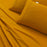 Danoz Direct -  Elan Linen 100% Egyptian Cotton Vintage Washed 500TC Mustard King Bed Sheets Set