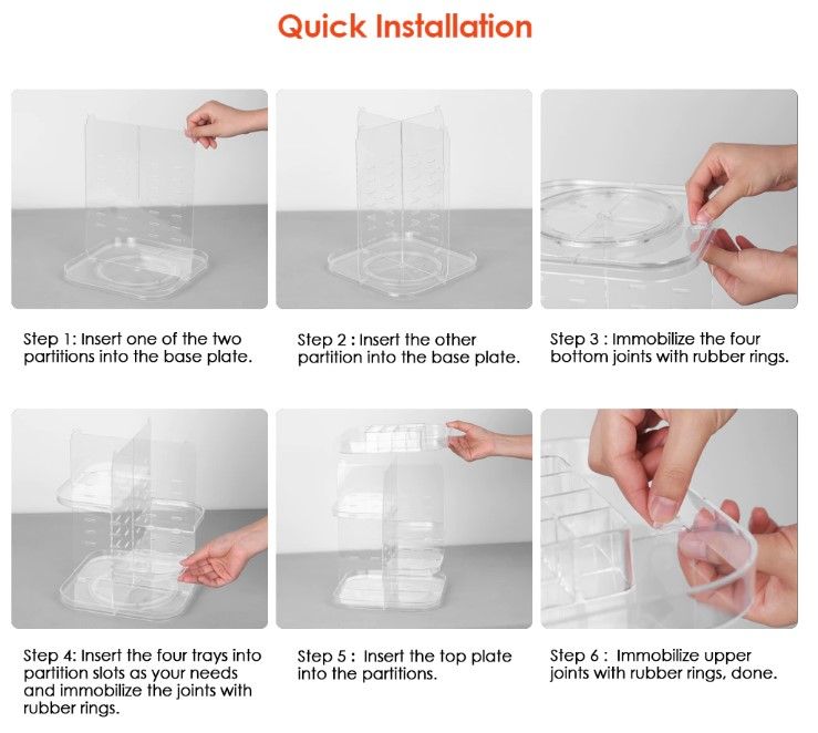 Danoz Direct - 360 Rotating Large Capacity Makeup Organizer for Bedroom and Bathroom (White)