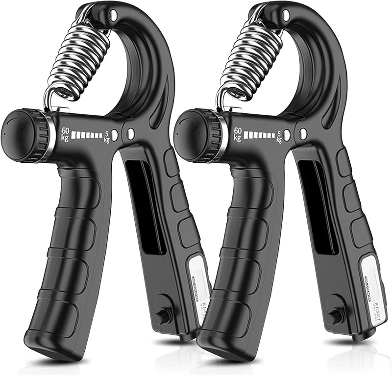 Danoz Direct -  2 Pack Adjustable Hand Grip Strengthener for Hand Grip Strength and Wrist Rehabilitation (Resistance 5-60 kg)