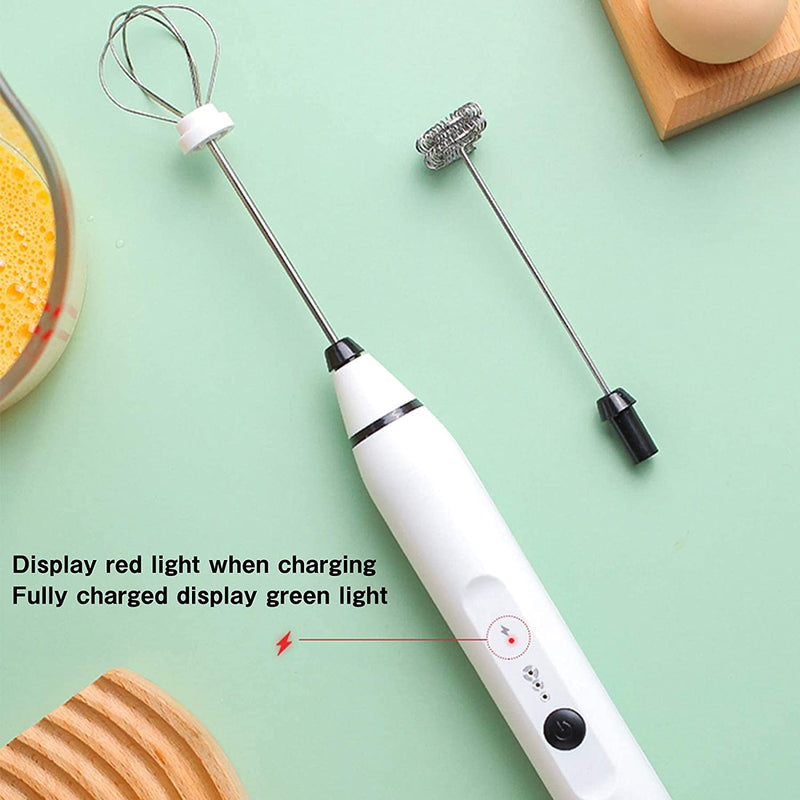 Danoz Direct - Silver Rechargeable Electric Milk Frother Handheld (3 Speeds)