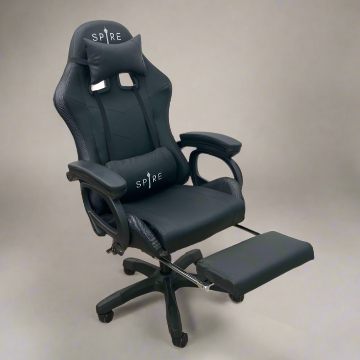 Elevate your gaming experience with Danoz Direct - Spire ONYX LED, Bluetooth, Massage Gaming Chair Black