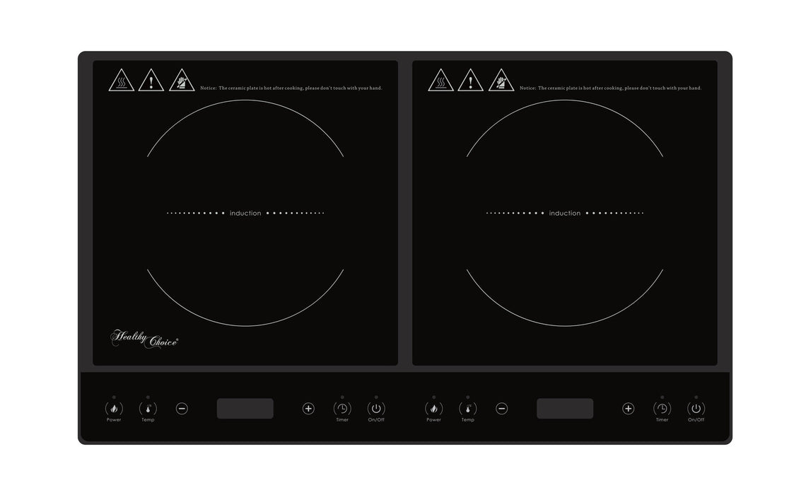 Danoz Direct - Double Induction Cooker w/ 2 Plates, 240C, 1000- 1400W