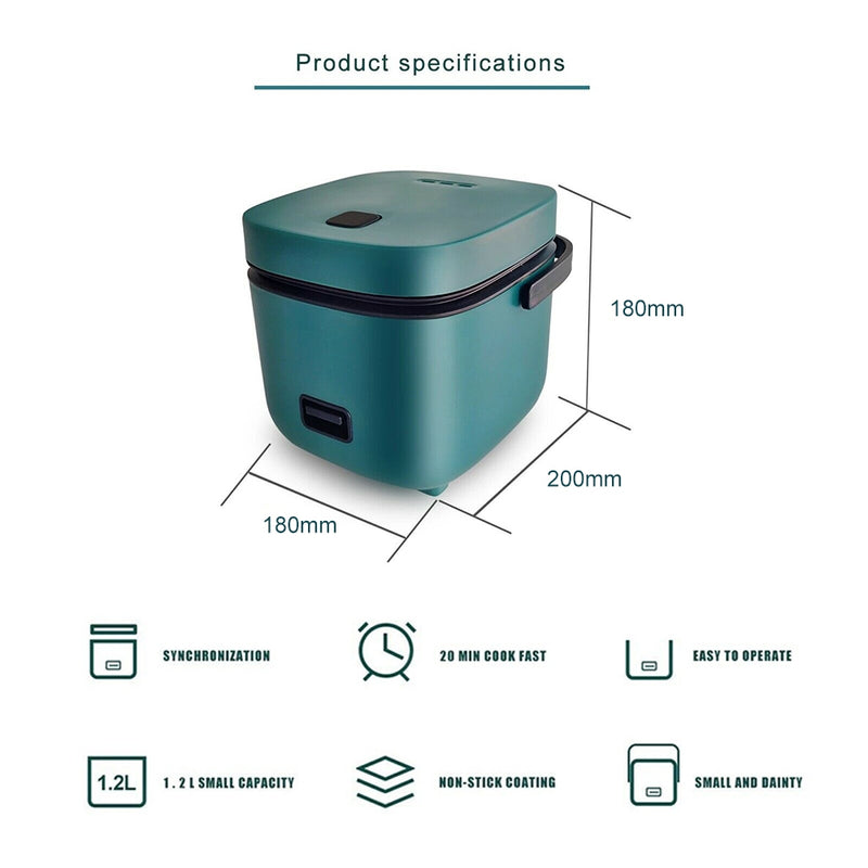 Danoz Kitchen 🧑‍🍳🥘 Super Offer - 1.2L Mini Rice Cooker Travel Small Non-stick Pot For Soup Rice Stews