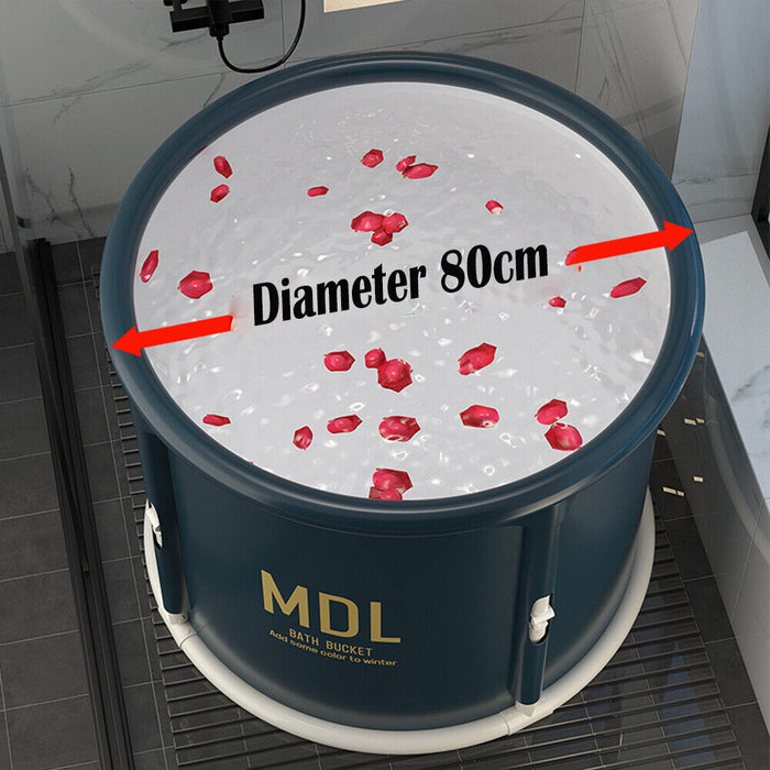 Danoz Direct -  One-Click collapse Portable Foldable oxford Bathtub Water Tube Spa Bath Bucket 67x62cm