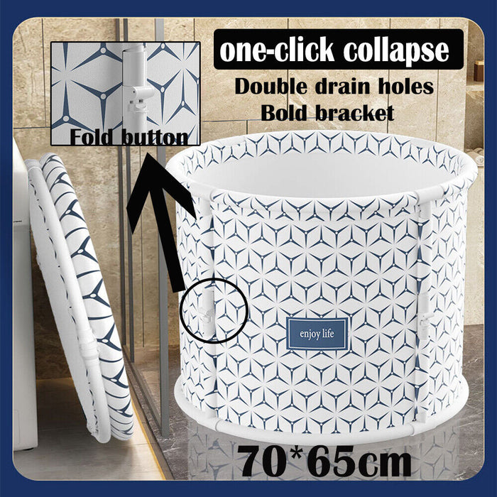 Danoz Direct -  Upgraded One-Click collapse Foldable oxford Bathtub Water Tube Spa Bath Bucket