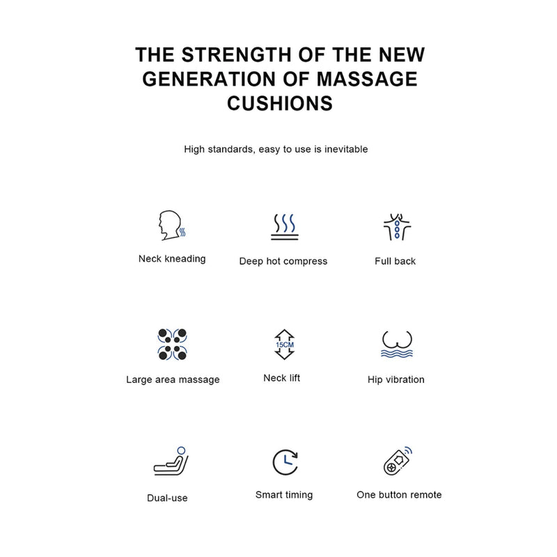 Danoz Direct - Massager Cushion - Chair Seat Kneading Shiatsu Heat Massage Portable Car