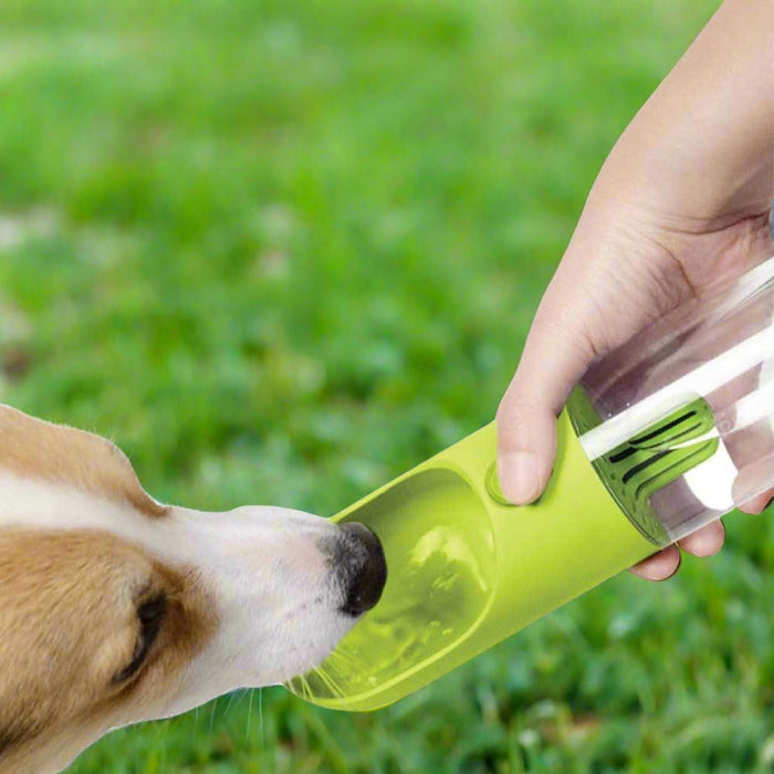 Danoz Direct - 380ml Portable Pet Water Bottle with Filter - Travel Drinking Cup For Dogs Cats
