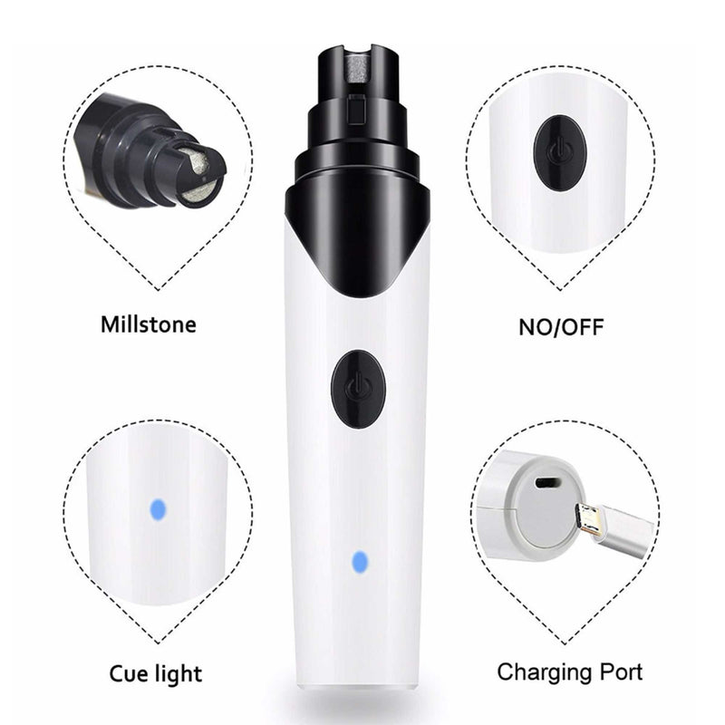 Danoz Pets - Pet Nail Grinder Dog🐶 Cat Electric Trimmer Rechargeable Clipper Claw Filer N8