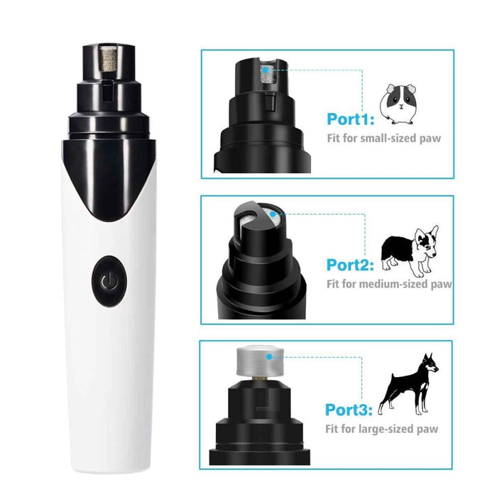 Danoz Direct - Pet Nail Grinder Dog Cat Electric Trimmer Rechargeable Clipper Claw Filer N8
