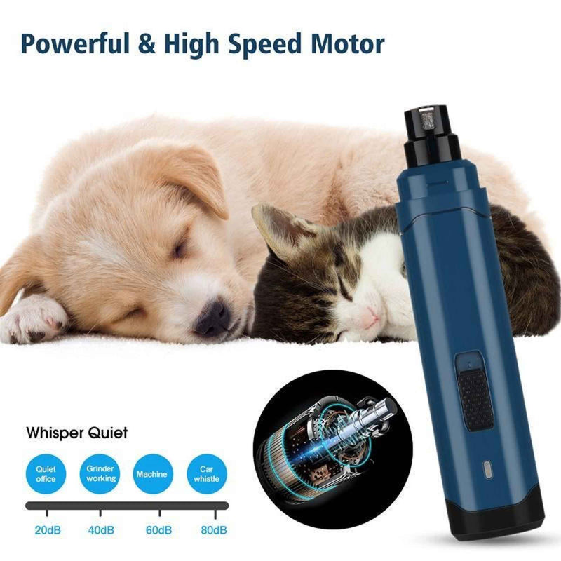 Danoz Pets - LED Light Pet Nail Grinder Dog🐶 Cat Electric Trimmer 2 Speed Rechargeable Filer