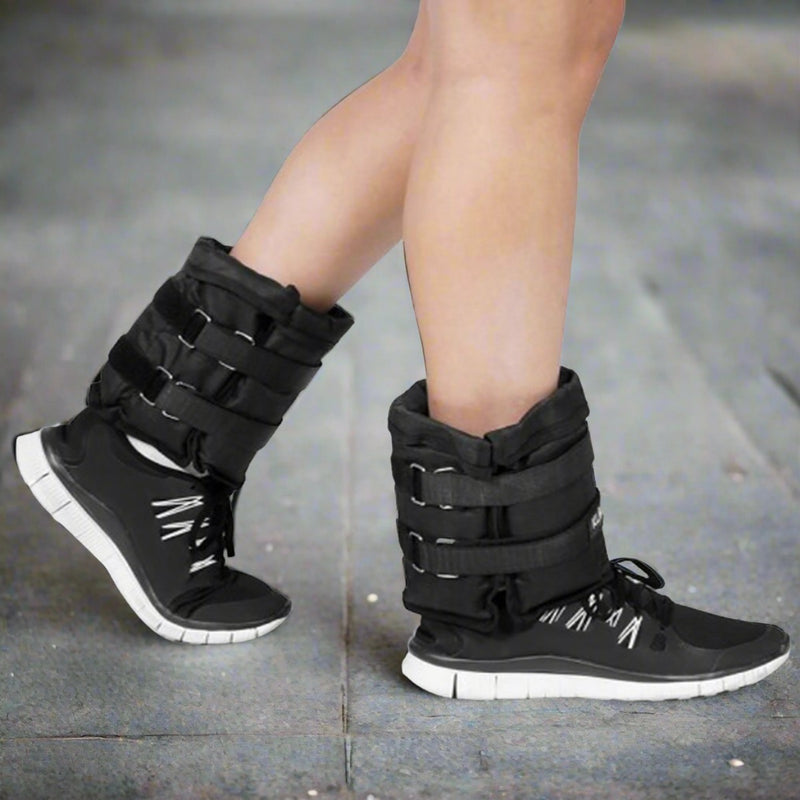 Danoz Direct -  Powertrain Sports Pair 1kg Adjustable Ankle Weights Gym Equipment Wrist Fitness Yoga