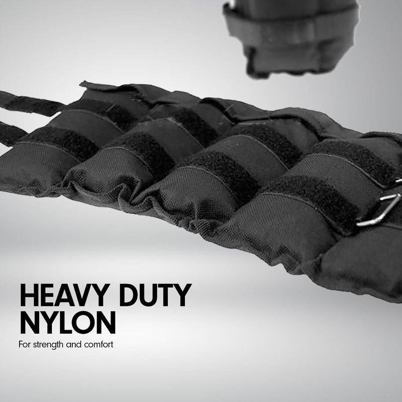 Danoz Direct -  Powertrain Sports Pair 1kg Adjustable Ankle Weights Gym Equipment Wrist Fitness Yoga