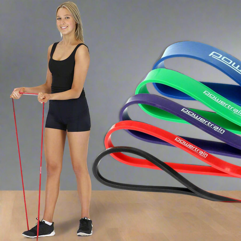 Danoz Direct -  Powertrain 5x Home Workout Resistance Bands Gym Exercise