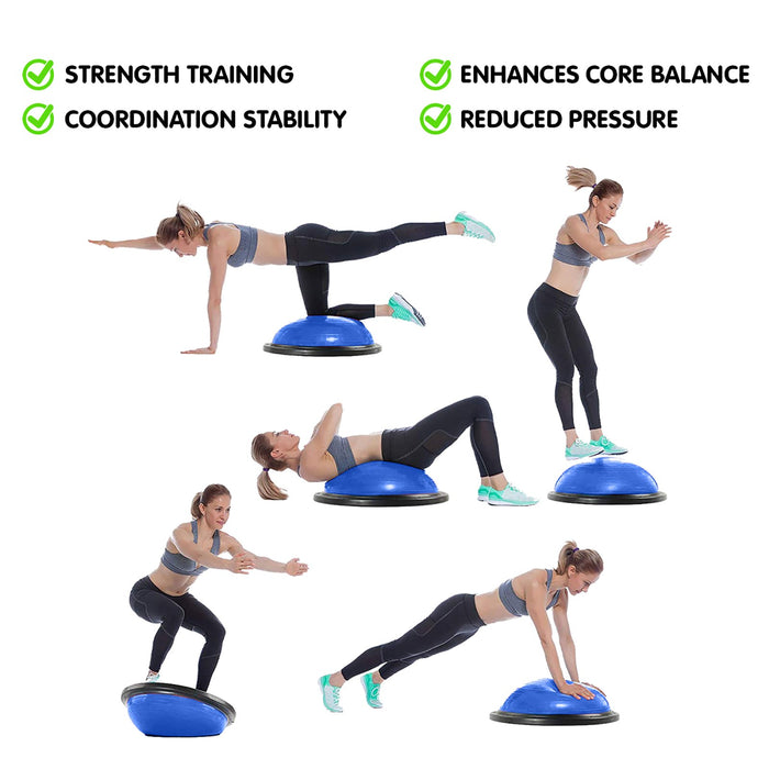 Danoz Direct -  Powertrain Fitness Yoga Ball Home Gym Workout Balance Trainer Blue