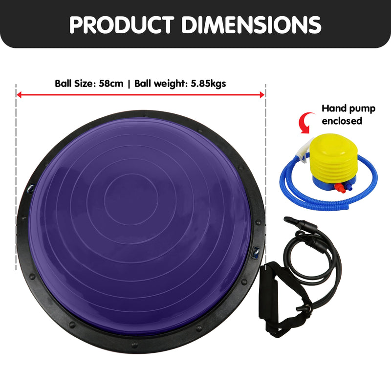 Danoz Direct -  Powertrain Fitness Yoga Ball Home Gym Workout Balance Trainer Purple