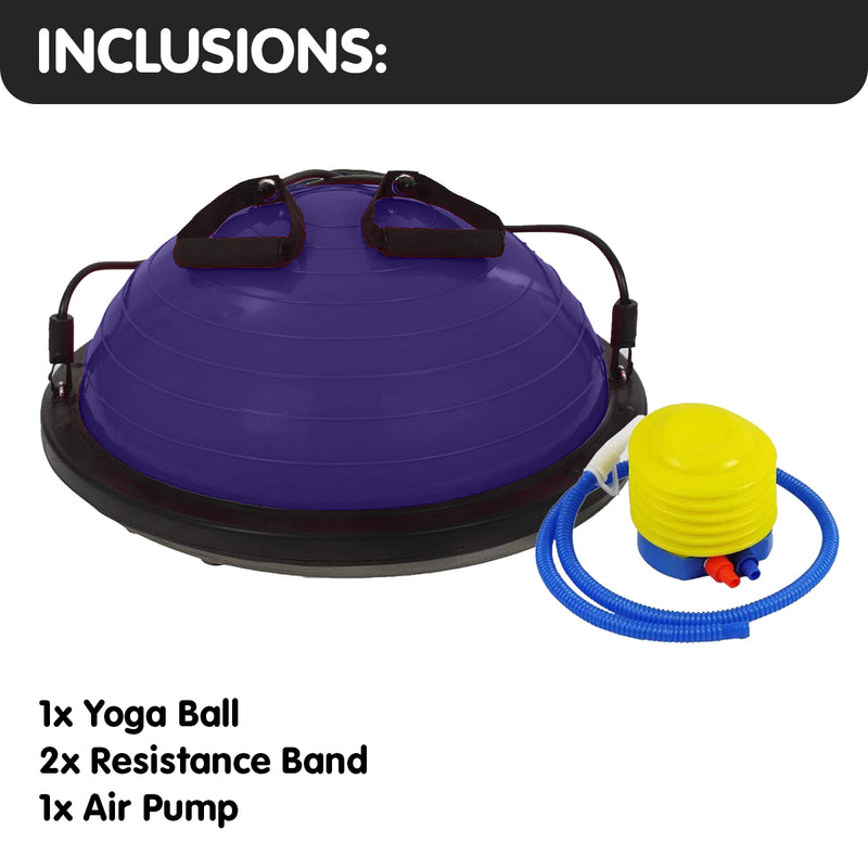 Danoz Direct -  Powertrain Fitness Yoga Ball Home Gym Workout Balance Trainer Purple
