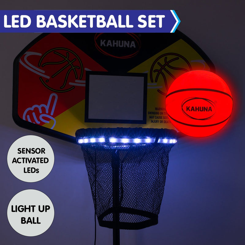 Danoz Sports - Kahuna Trampoline Led Basketball Hoop Set With Light-up Ball - Incl. Delivery