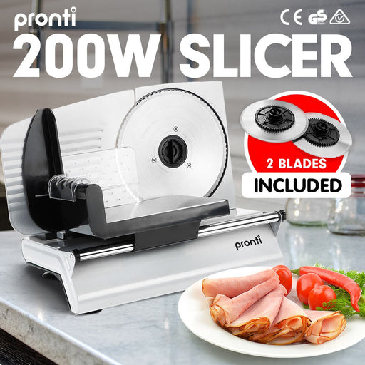 Danoz Direct - Pronti Deli and Food Electric Meat Slicer 200W Blades Processor