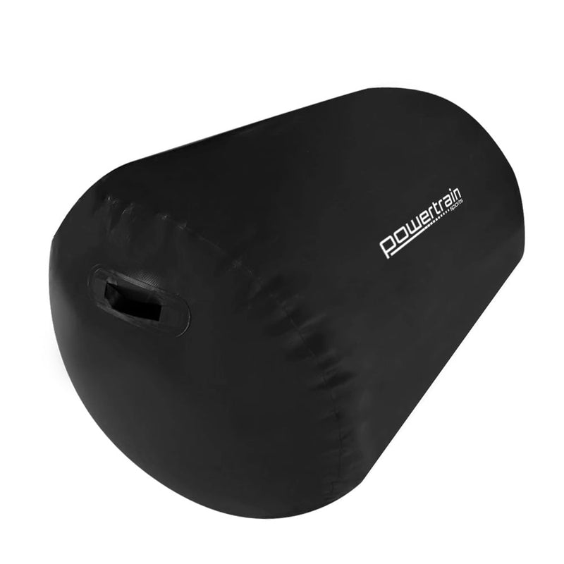 Danoz Direct -  Powertrain Sports Inflatable Gymnastics Air Barrel Exercise Roller 120 x 75cm - Black