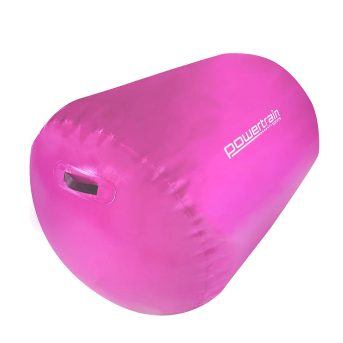 Danoz Direct -  Powertrain Sports Inflatable Gymnastics Air Barrel Exercise Roller 120 x 75cm - Pink