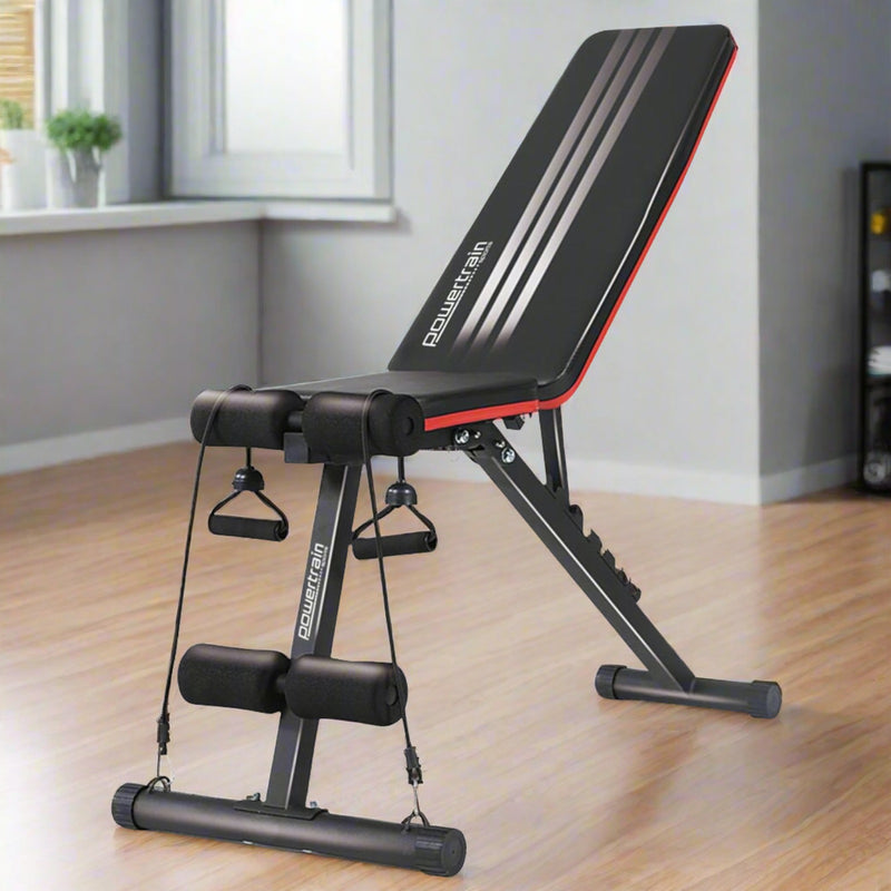 Danoz Direct -  Powertrain Adjustable Incline Decline Exercise Bench Resistance Bands