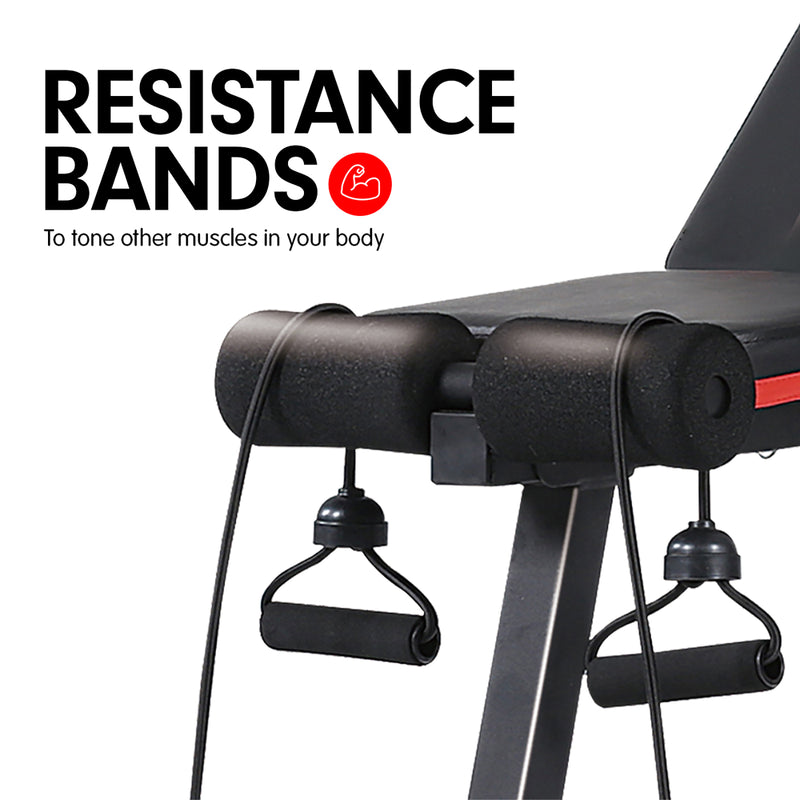 Danoz Direct -  Powertrain Adjustable Incline Decline Exercise Bench Resistance Bands