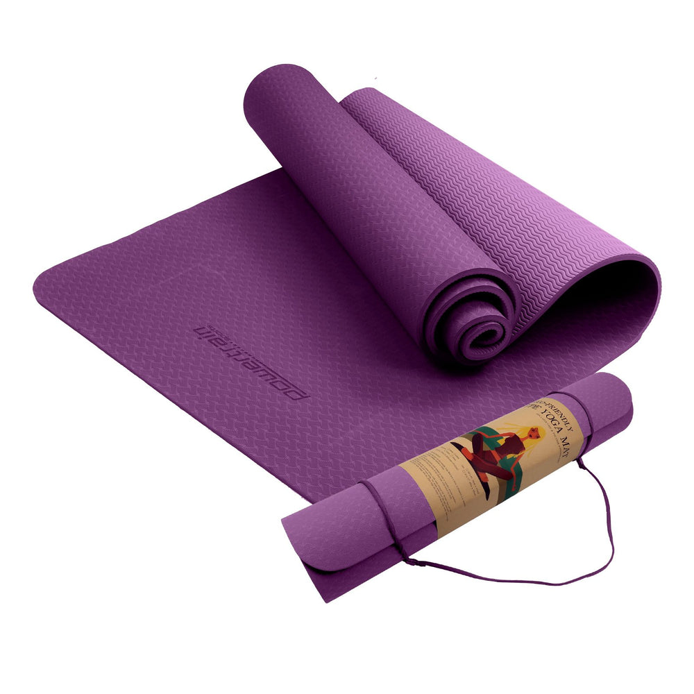 Danoz Direct -  Powertrain Eco-friendly Dual Layer 6mm Yoga Mat | Royal Purple | Non-slip Surface And Carry Strap For Ultimate Comfort And Portability