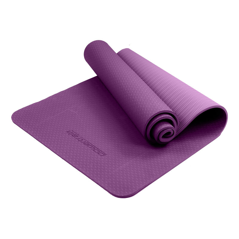 Danoz Direct -  Powertrain Eco-friendly Dual Layer 6mm Yoga Mat | Royal Purple | Non-slip Surface And Carry Strap