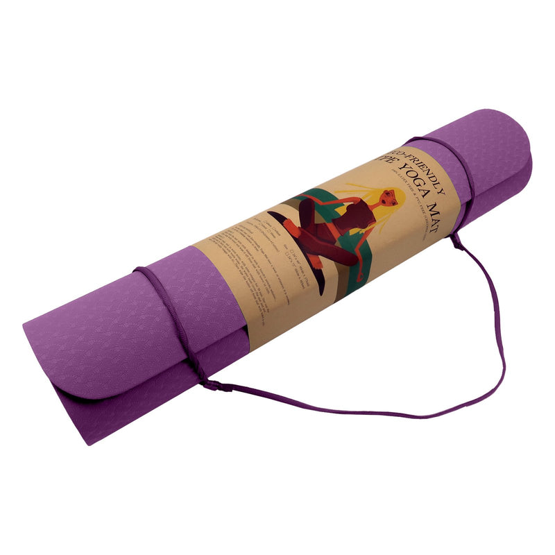 Danoz Direct -  Powertrain Eco-friendly Dual Layer 6mm Yoga Mat | Royal Purple | Non-slip Surface And Carry Strap