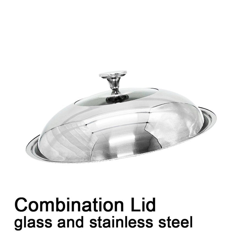 Danoz Kitchen 🧑‍🍳🥘 316 Stainless Steel 34cm Non-Stick Stir Fry Cooking Kitchen Wok Pan without Lid Honeycomb Double Sided