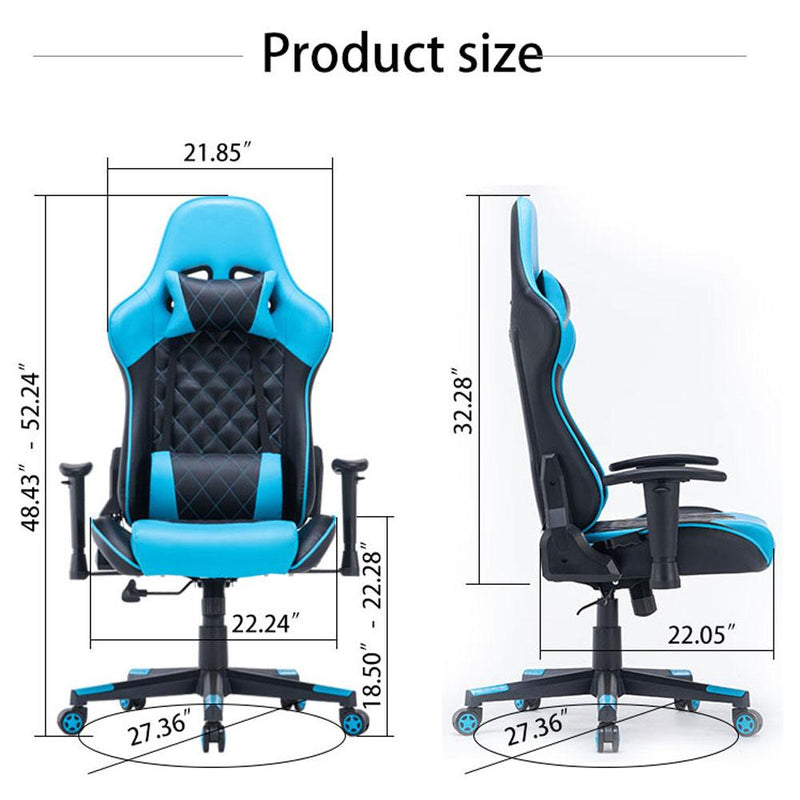 Danoz Direct - Gaming Chair Ergonomic Racing chair 165° Reclining Gaming Seat 3D Armrest Footrest Black