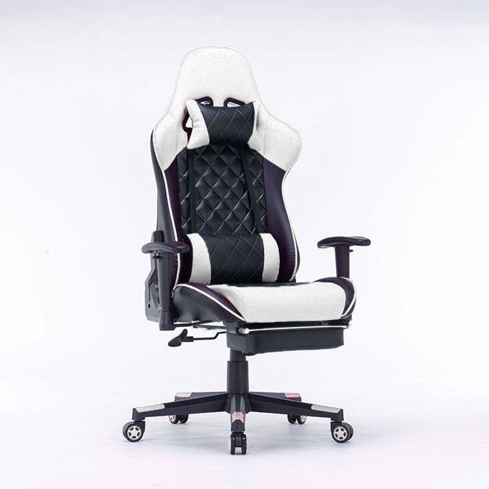 Danoz Direct - Gaming Chair Ergonomic Racing chair 165° Reclining Gaming Seat 3D Armrest Footrest White Black