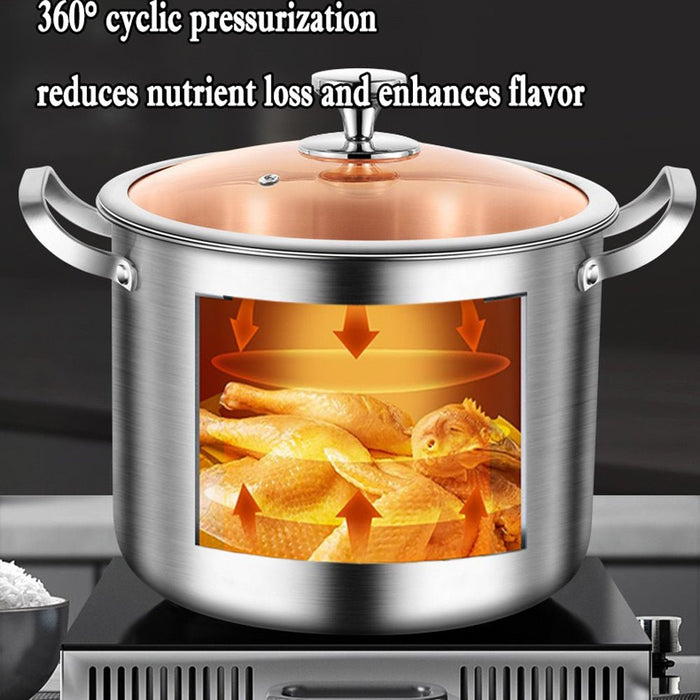 Danoz Direct - 316 Stainless Steel 2.5mm Thick Soup Pot 28cm Inner Diameter Healthy Cooking