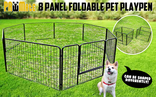 Danoz Direct - Paw Mate Pet Playpen Heavy Duty 31in 8 Panel Foldable Dog Cage + Cover