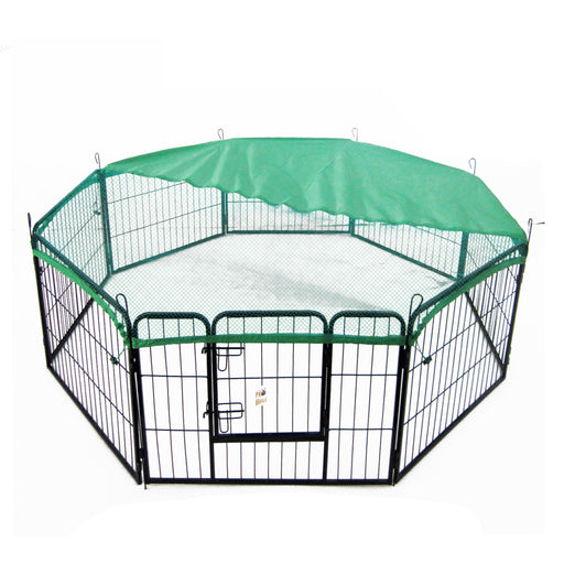 Danoz Direct - Paw Mate Pet Playpen Heavy Duty 32in 8 Panel Foldable Dog Cage + Cover
