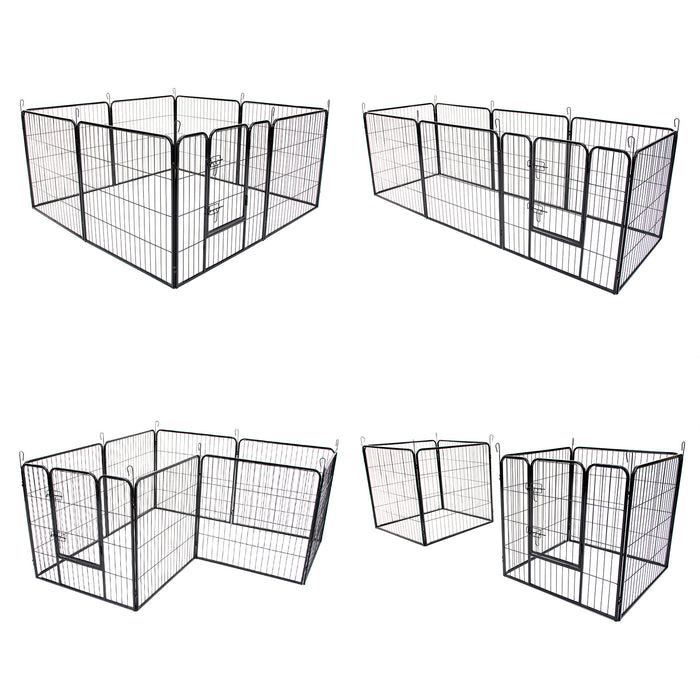 Danoz Direct - Paw Mate Pet Playpen Heavy Duty 32in 8 Panel Foldable Dog Cage + Cover