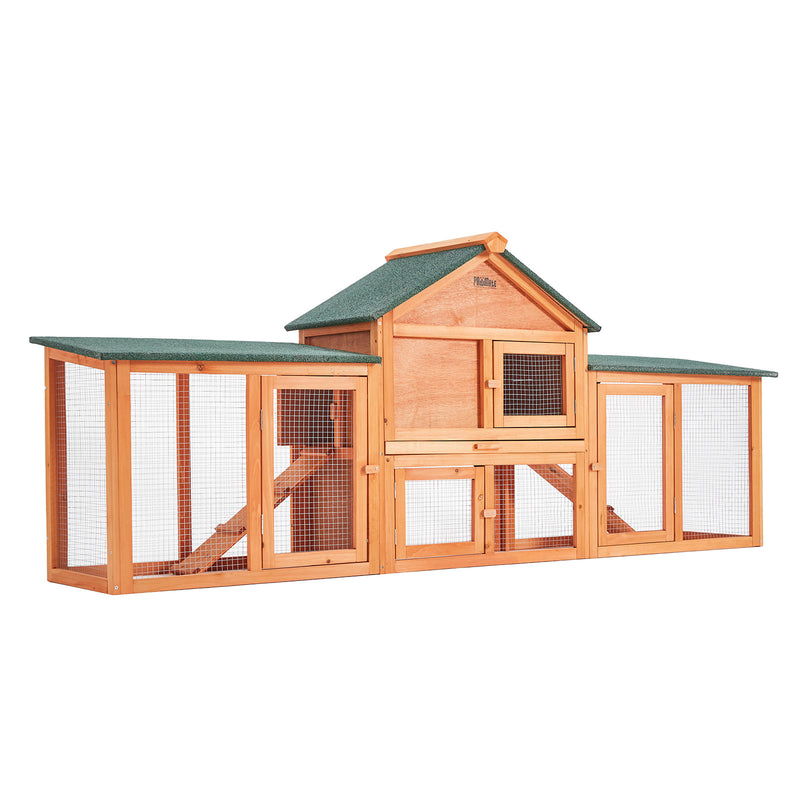 Danoz Direct - Paw Mate 204 x 45 x 85cm Rabbit Hutch Chicken Coop 2 Storey Large Cage Run