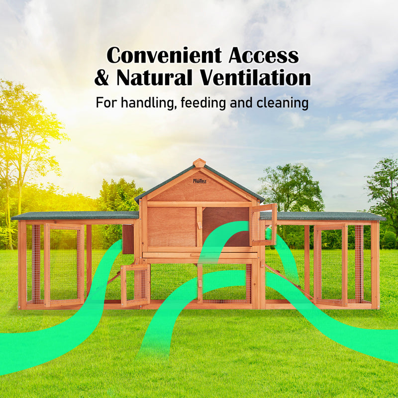 Danoz Direct - Paw Mate 204 x 45 x 85cm Rabbit Hutch Chicken Coop 2 Storey Large Cage Run