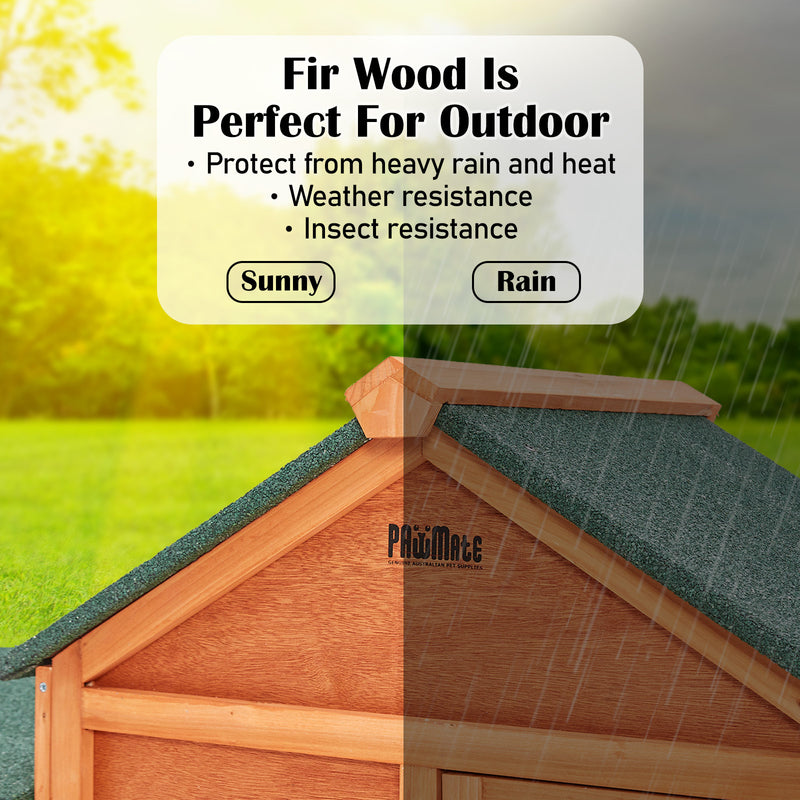 Danoz Direct - Paw Mate 204 x 45 x 85cm Rabbit Hutch Chicken Coop 2 Storey Large Cage Run