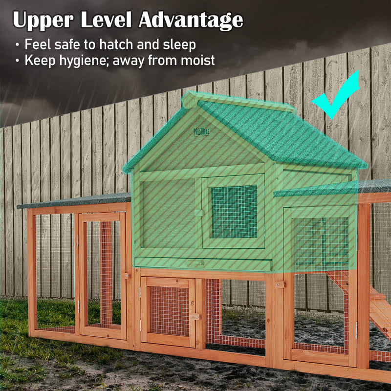 Danoz Direct - Paw Mate 204 x 45 x 85cm Rabbit Hutch Chicken Coop 2 Storey Large Cage Run