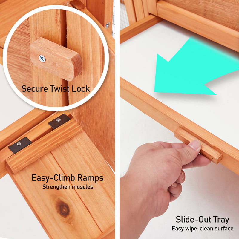 Danoz Direct - Paw Mate 204 x 45 x 85cm Rabbit Hutch Chicken Coop 2 Storey Large Cage Run