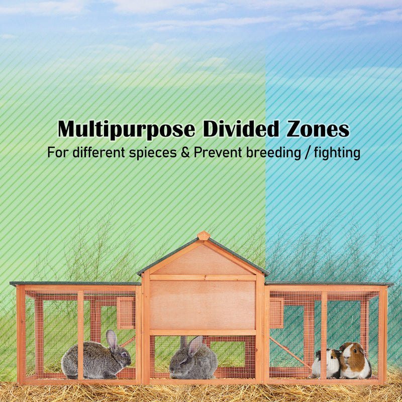 Danoz Direct - Paw Mate 204 x 45 x 85cm Rabbit Hutch Chicken Coop 2 Storey Large Cage Run