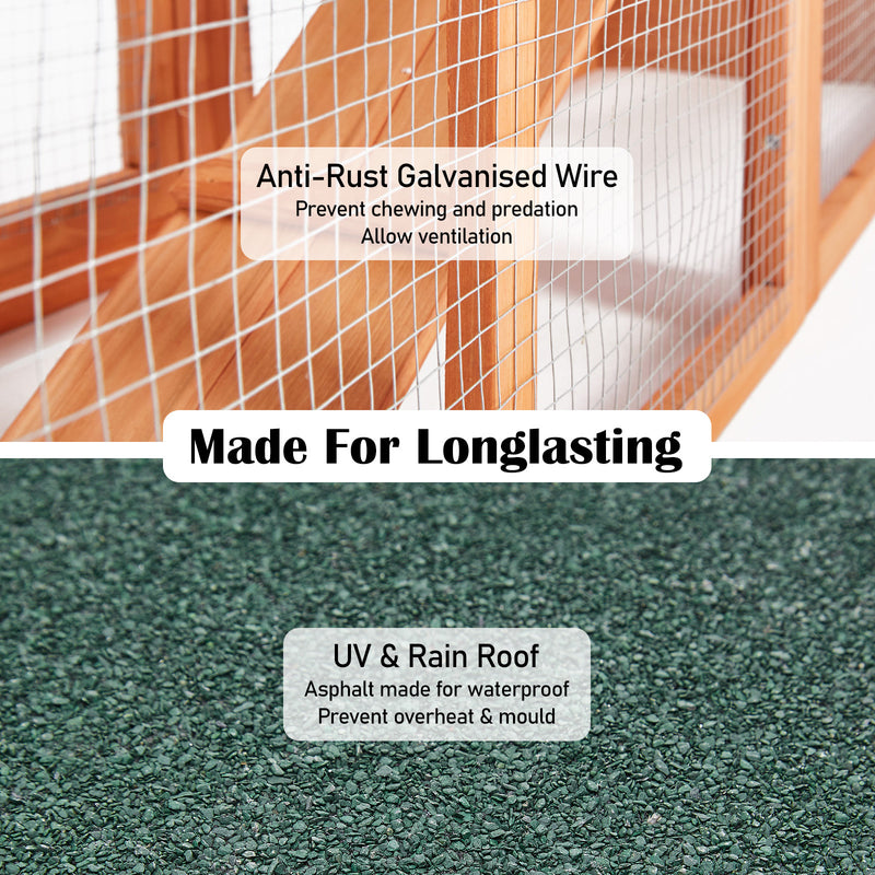 Danoz Direct - Paw Mate 204 x 45 x 85cm Rabbit Hutch Chicken Coop 2 Storey Large Cage Run