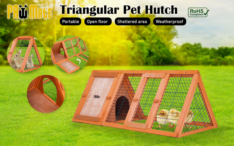 Danoz Direct - Paw Mate 118 x 50 x 45cm Rabbit Hutch Chicken🐓 Coop Triangle Cage Run