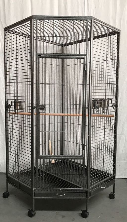 Danoz Direct - YES4PETS 162cm Large Corner Bird Cage Pet Parrot Aviary Perch Castor Wheel